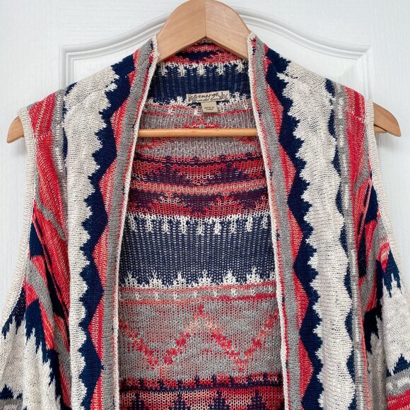 Energe World Wear - Pacifica Boho Pattern Sleeveless Open Cardigan / Vest - Picture 2 of 6